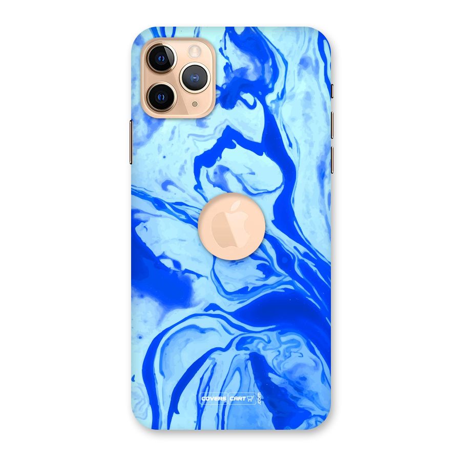 Blaze Blue Marble Texture Back Case for iPhone 11 Pro Max Logo Cut