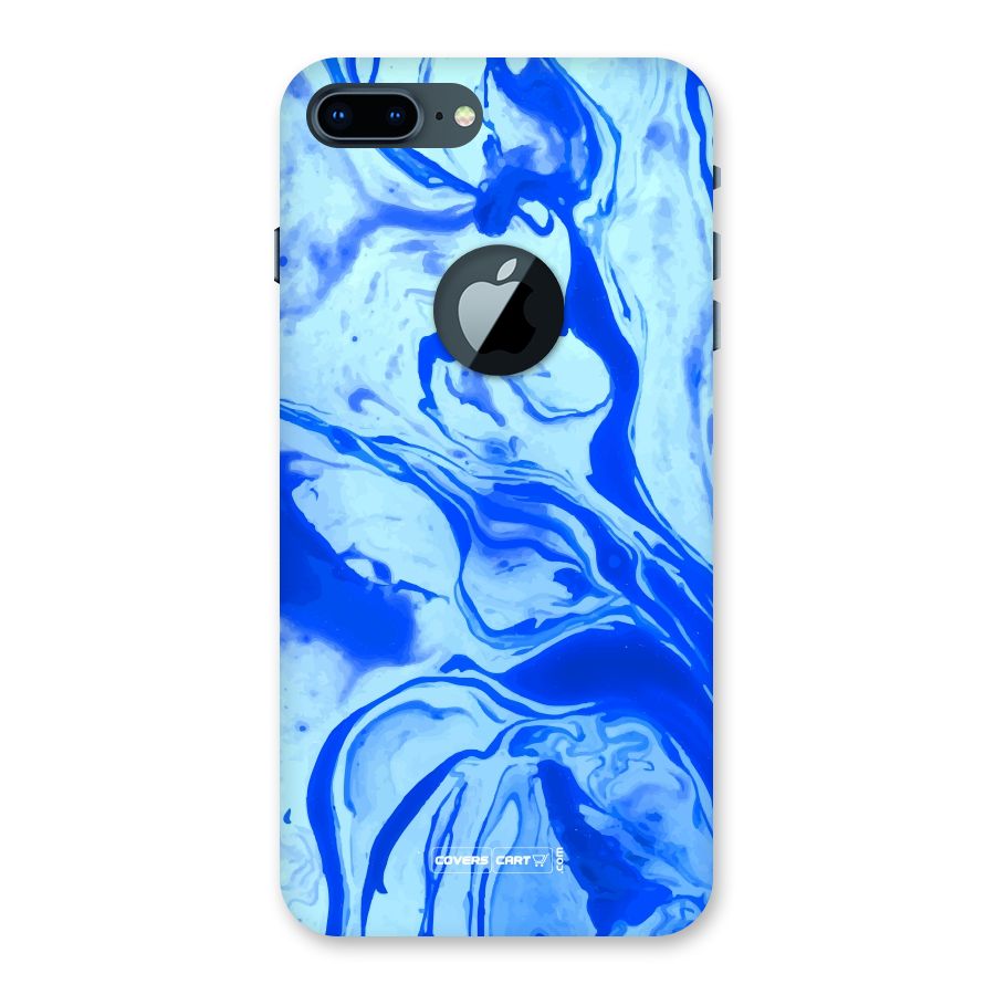 Blaze Blue Marble Texture Back Case for iPhone 7 Plus Logo Cut