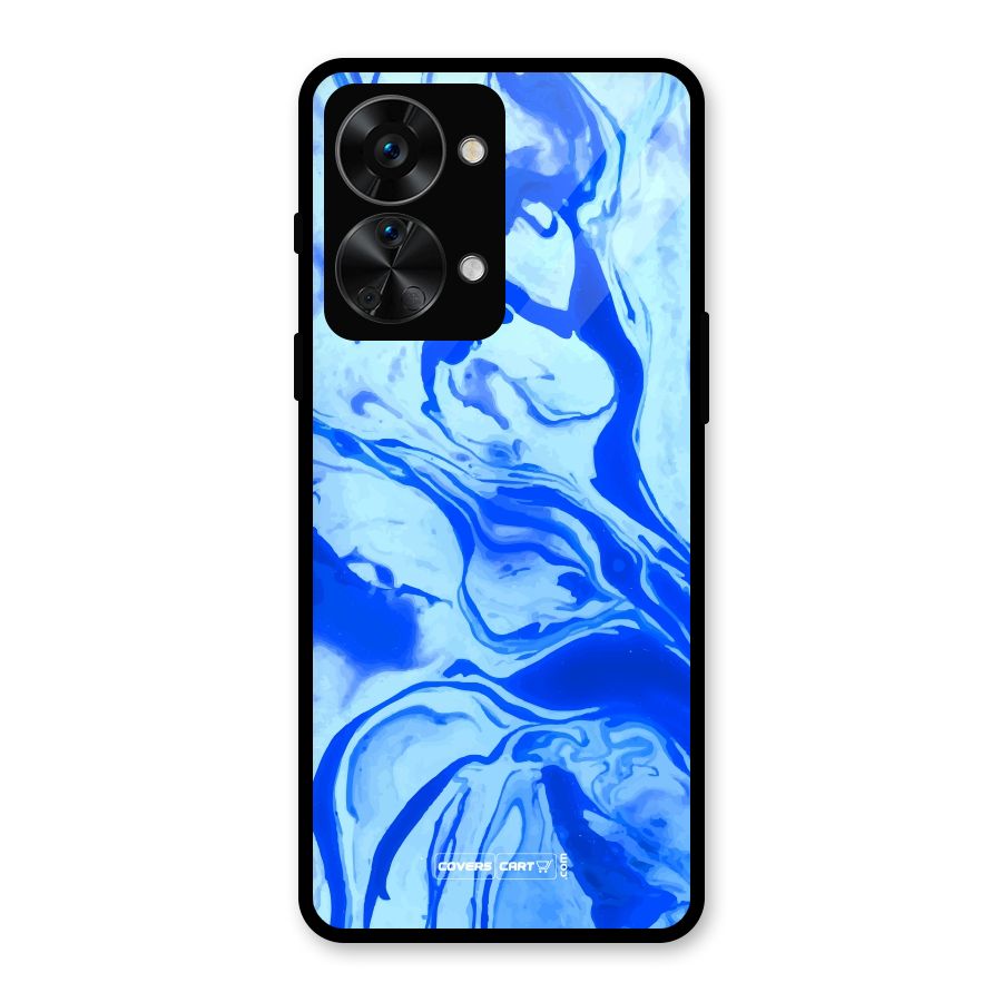 Blaze Blue Marble Texture Glass Back Case for OnePlus Nord 2T