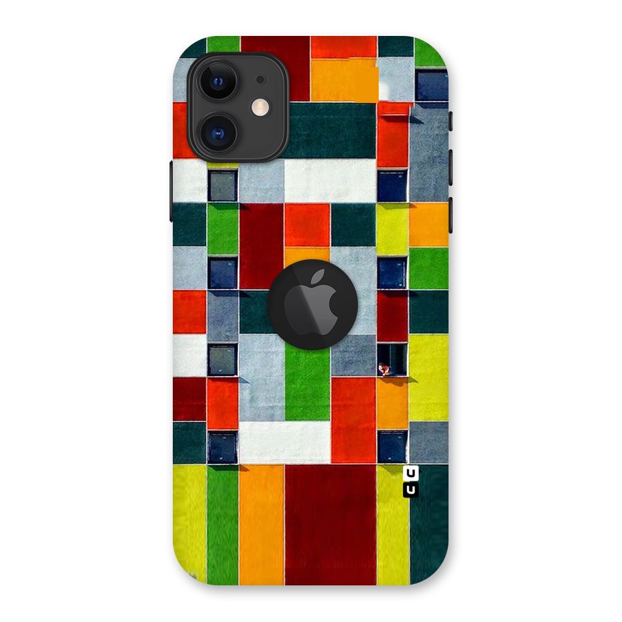 Block Color Design Back Case for iPhone 11 Logo Cut
