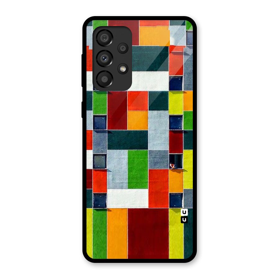 Block Color Design Glass Back Case for Galaxy A33 5G