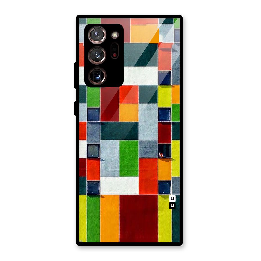 Block Color Design Glass Back Case for Galaxy Note 20 Ultra