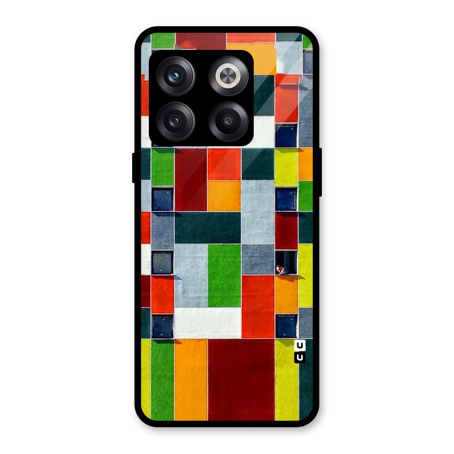 Block Color Design Glass Back Case for OnePlus 10T