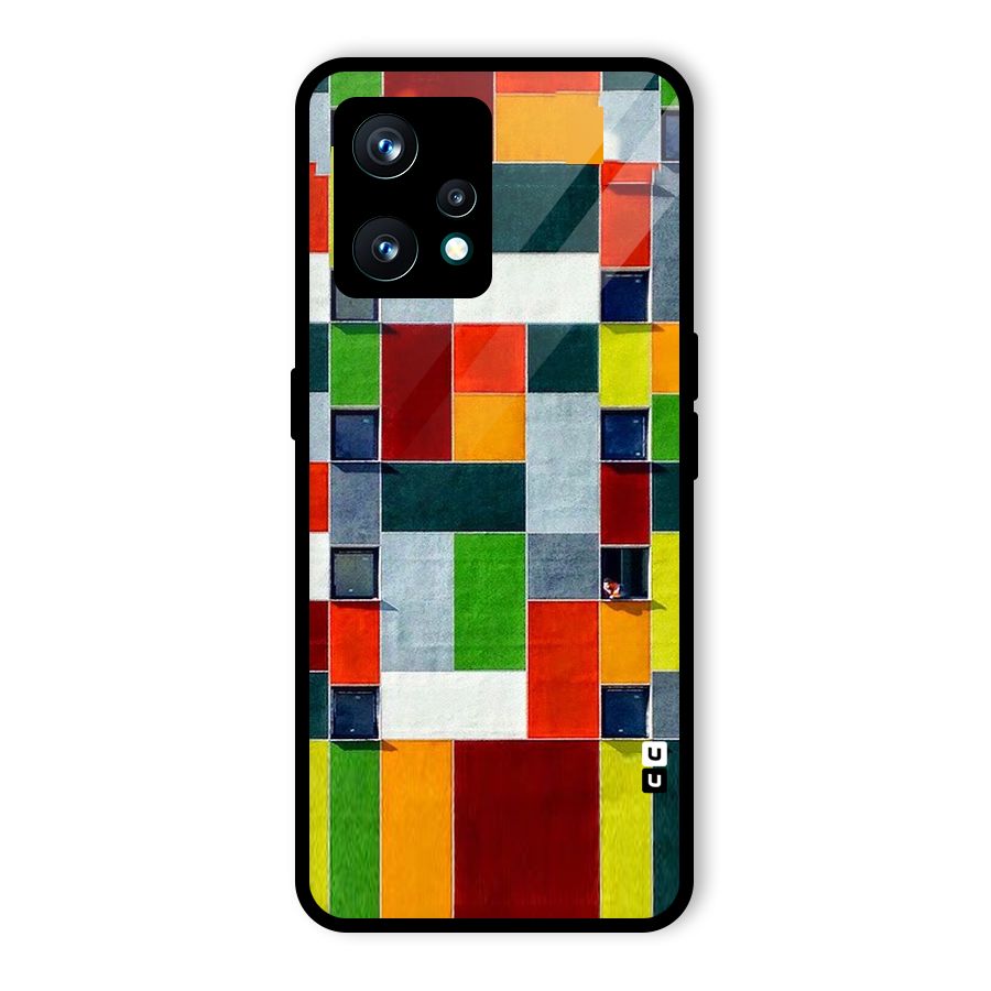 Block Color Design Glass Back Case for Realme 9 Pro Plus 5G
