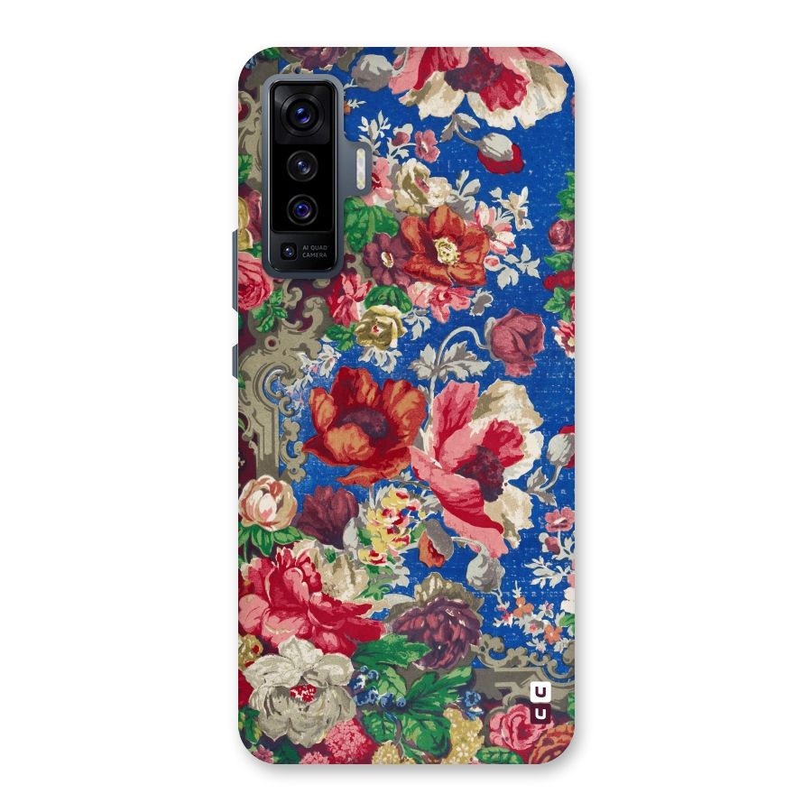 Block Printed Flowers Back Case for Vivo X50