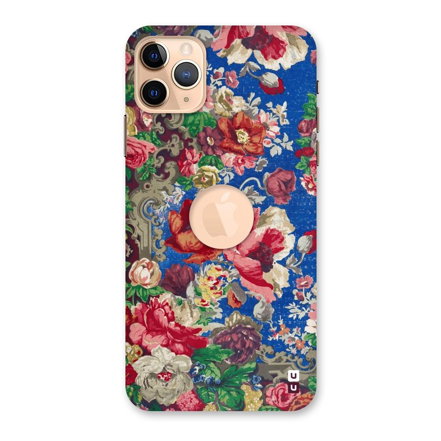 Block Printed Flowers Back Case for iPhone 11 Pro Max Logo Cut