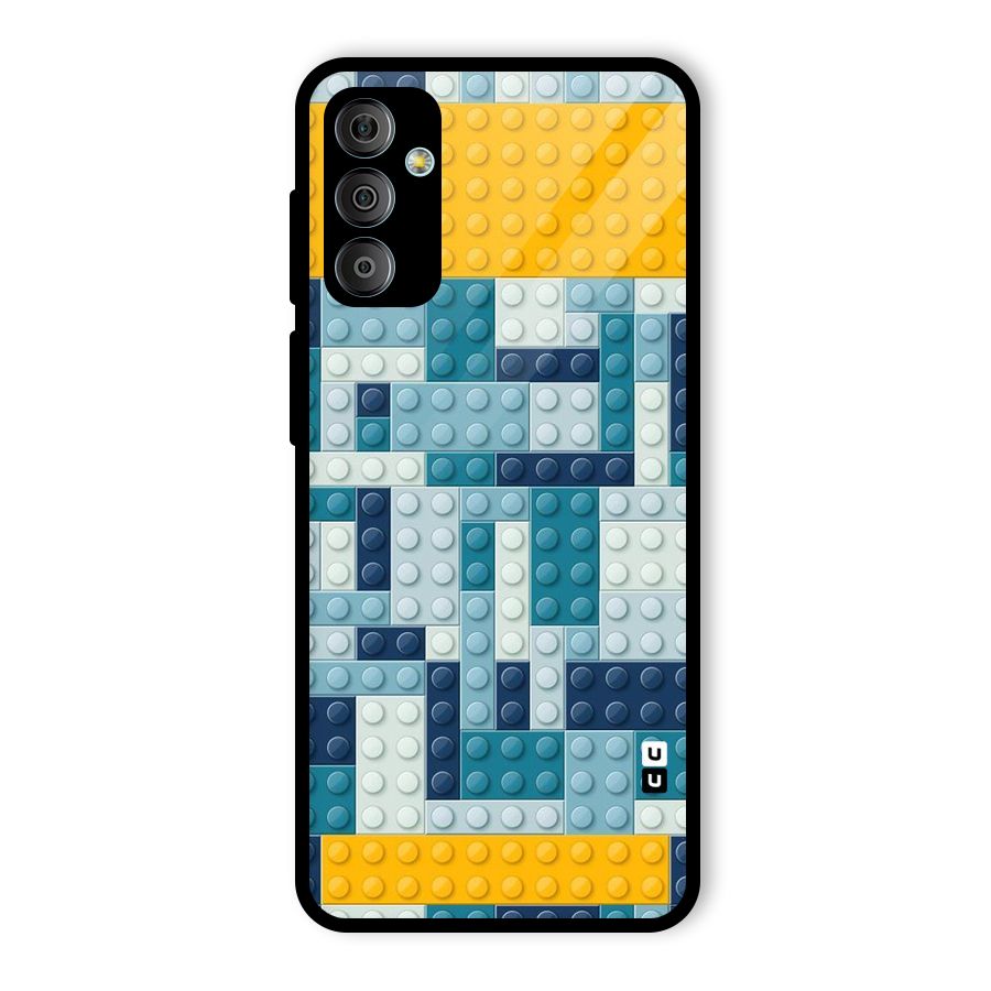 Blocks Blues Glass Back Case for Galaxy F23