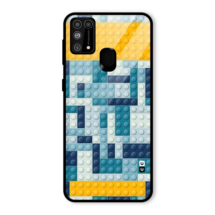 Blocks Blues Glass Back Case for Galaxy F41