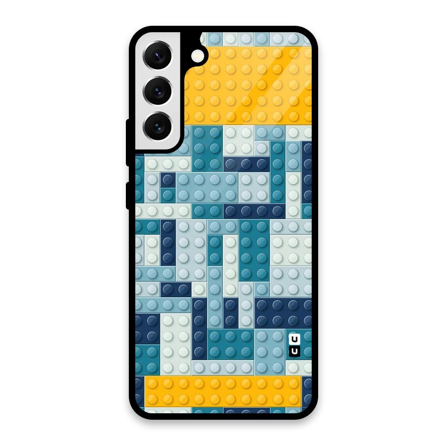 Blocks Blues Glass Back Case for Galaxy S22 Plus 5G