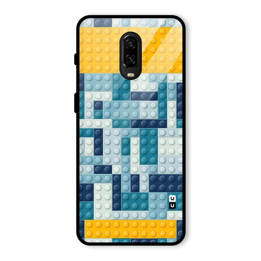 Blocks Blues Glass Back Case for OnePlus 6T