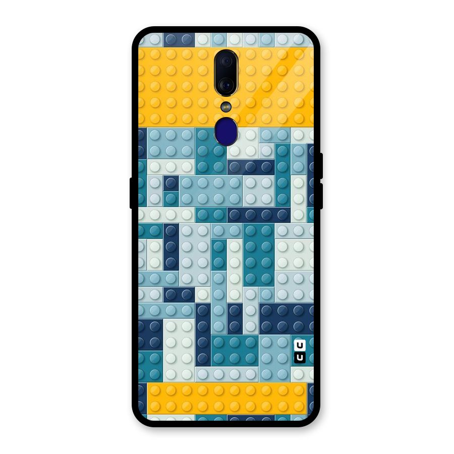 Blocks Blues Glass Back Case for Oppo F11