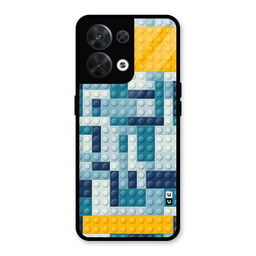 Blocks Blues Glass Back Case for Oppo Reno8 5G