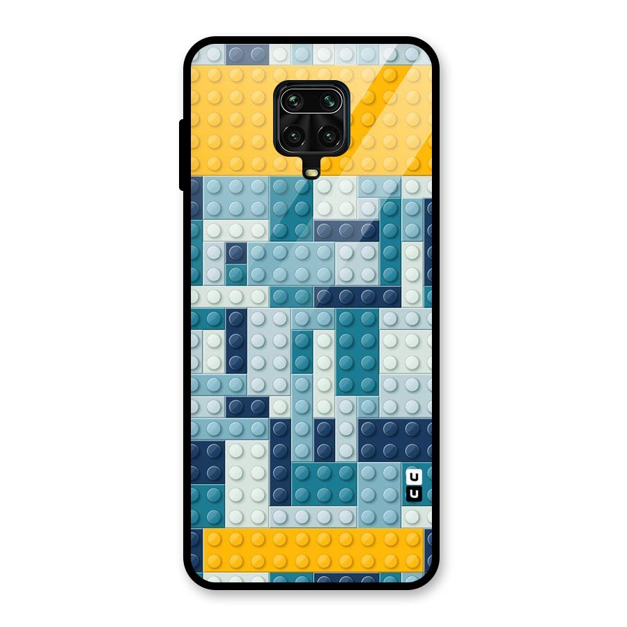 Blocks Blues Glass Back Case for Poco M2 Pro