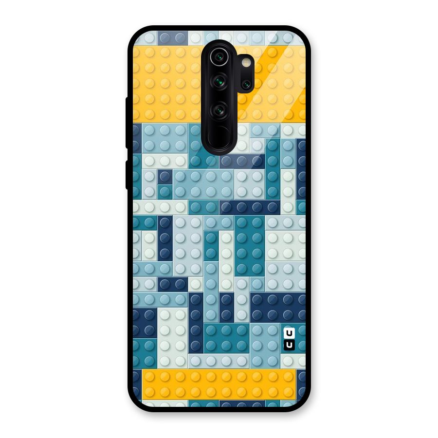 Blocks Blues Glass Back Case for Redmi Note 8 Pro