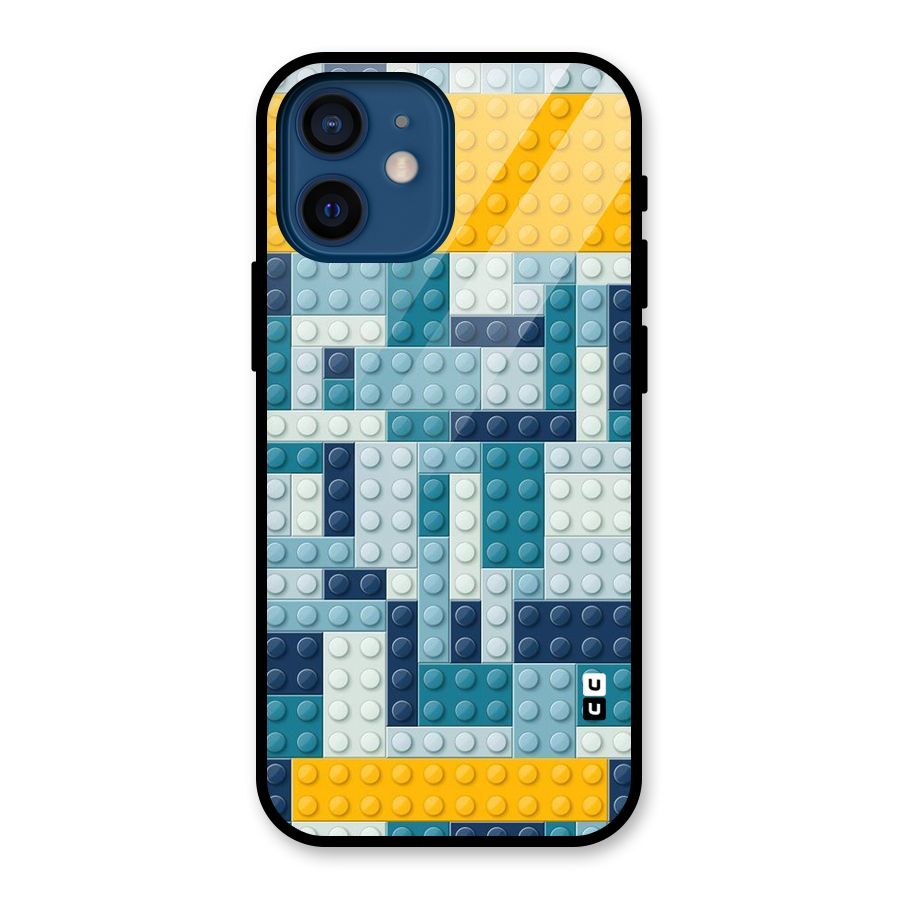 Blocks Blues Glass Back Case for iPhone 12 Mini