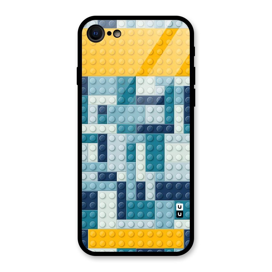 Blocks Blues Glass Back Case for iPhone SE 2022