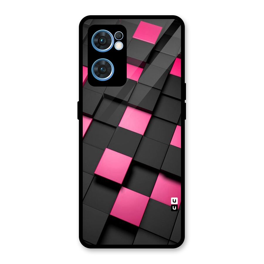 Blocks Diagonal Glass Back Case for Oppo Reno7 5G