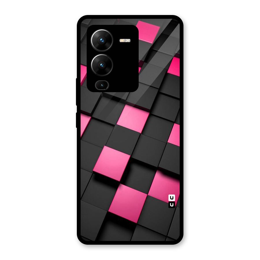 Blocks Diagonal Glass Back Case for Vivo V25 Pro