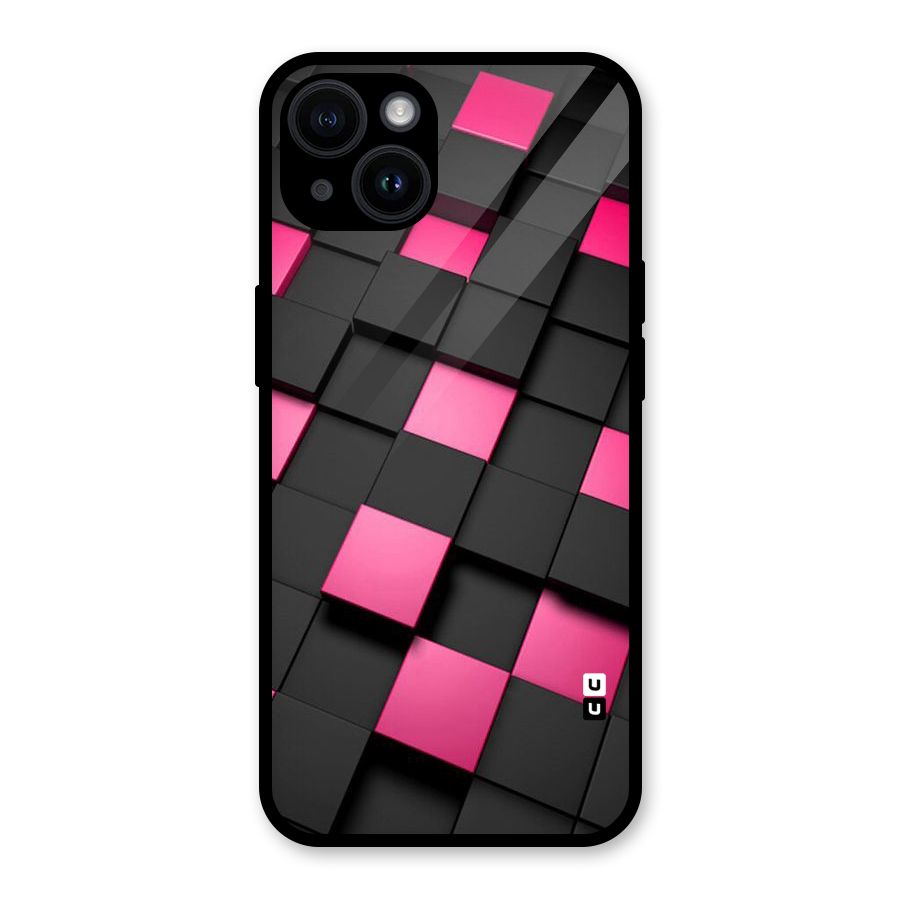 Blocks Diagonal Glass Back Case for iPhone 14