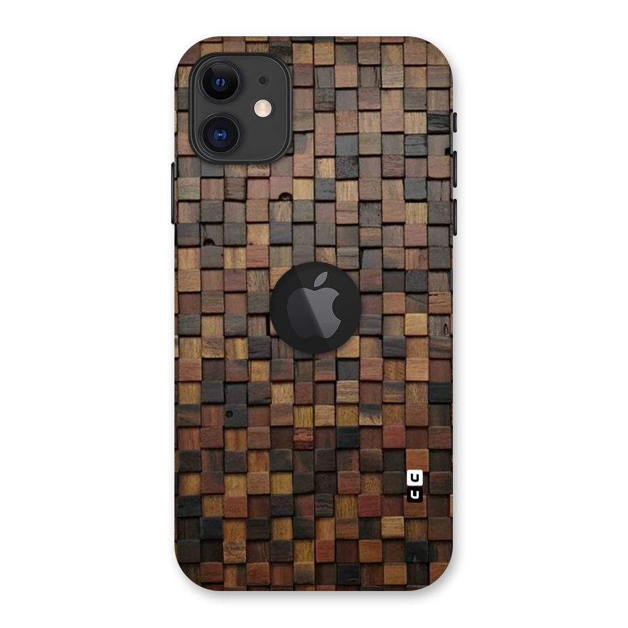 Blocks Of Wood Back Case for iPhone 11 Logo Cut