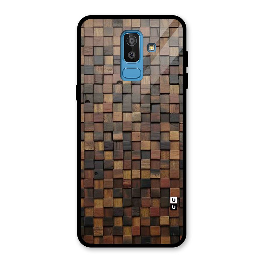 Blocks Of Wood Glass Back Case for Galaxy J8