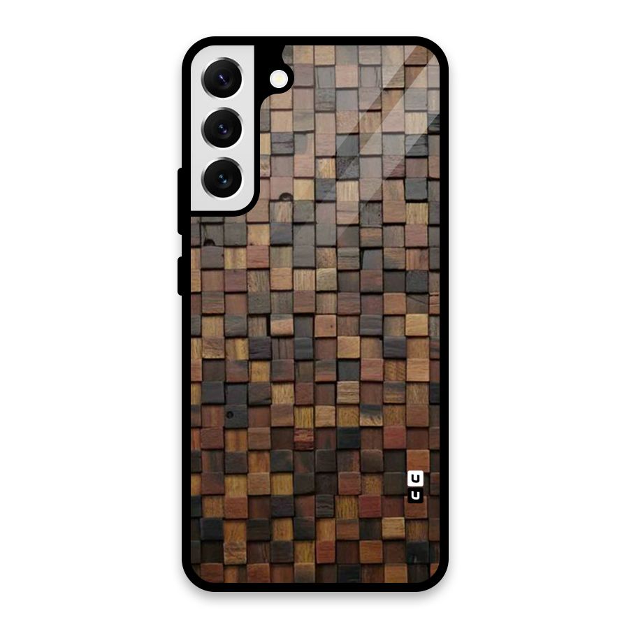 Blocks Of Wood Glass Back Case for Galaxy S22 Plus 5G