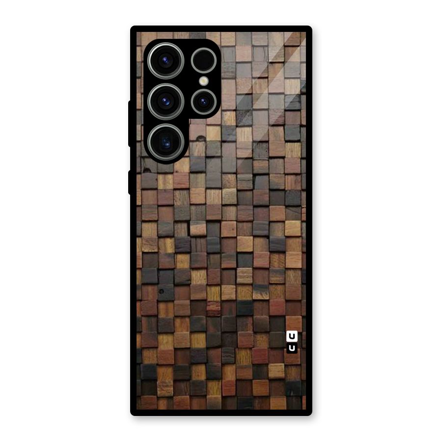 Blocks Of Wood Glass Back Case for Galaxy S23 Ultra