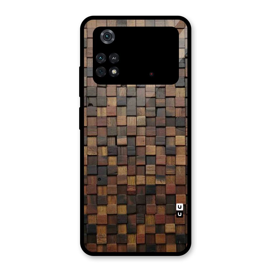 Blocks Of Wood Glass Back Case for Poco M4 Pro 4G
