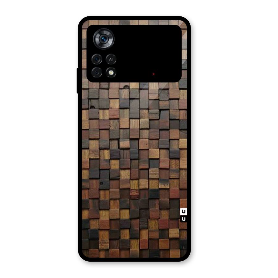 Blocks Of Wood Glass Back Case for Poco X4 Pro 5G
