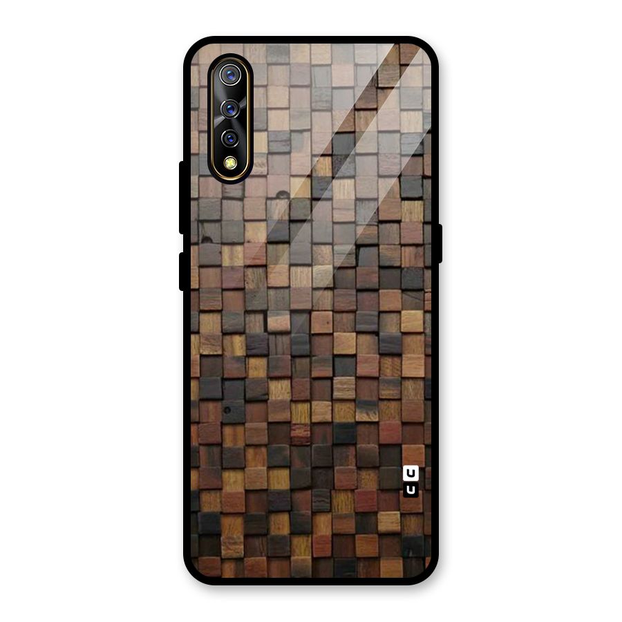 Blocks Of Wood Glass Back Case for Vivo S1