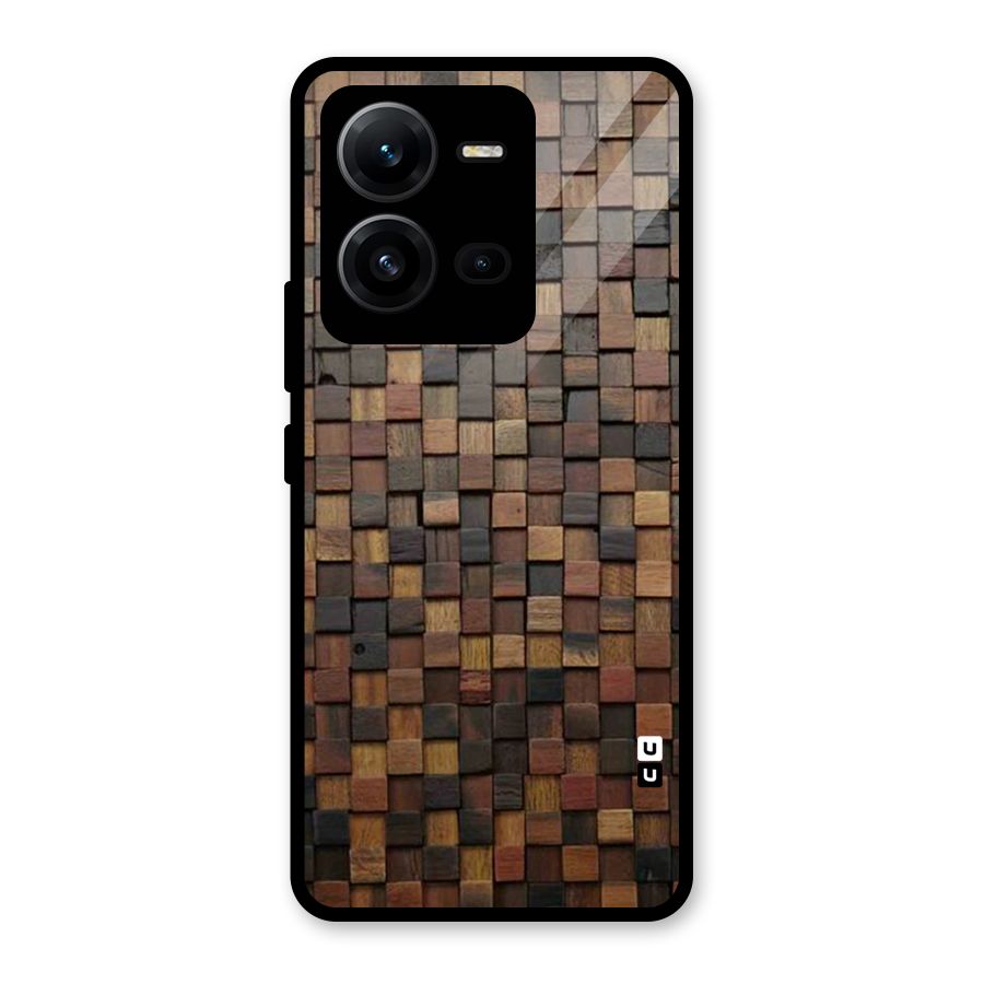 Blocks Of Wood Glass Back Case for Vivo V25