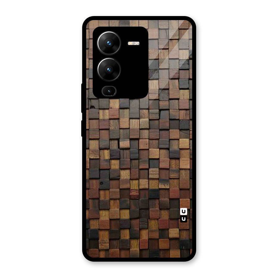 Blocks Of Wood Glass Back Case for Vivo V25 Pro