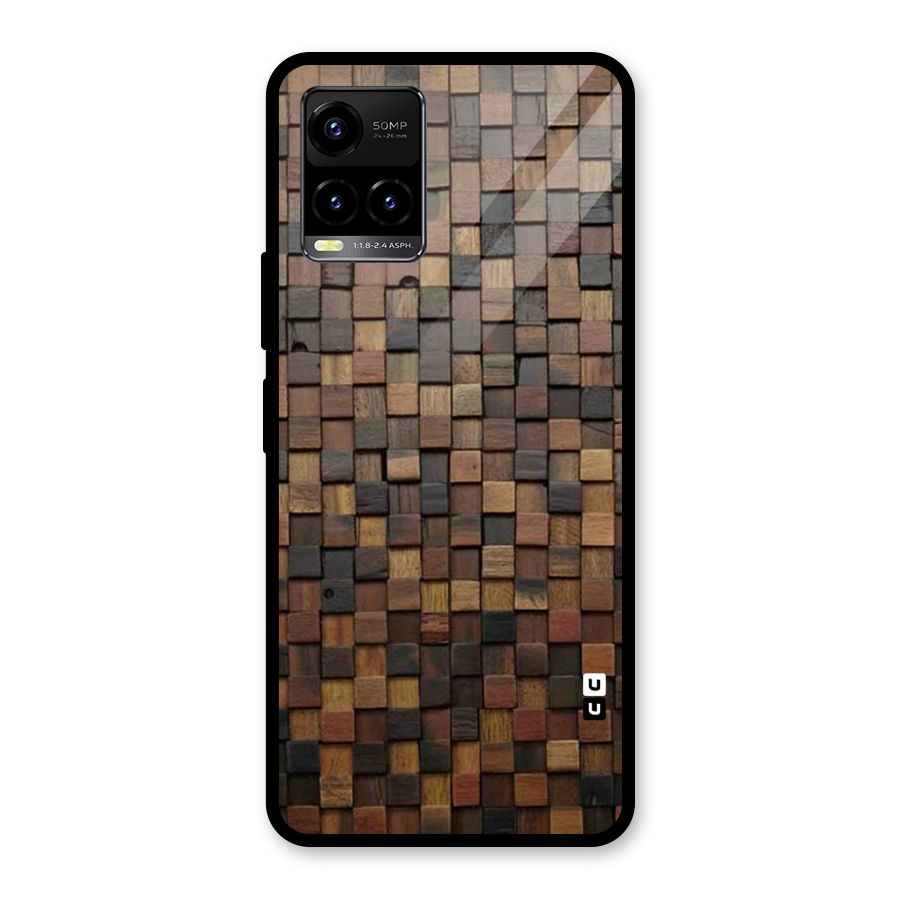 Blocks Of Wood Glass Back Case for Vivo Y21A