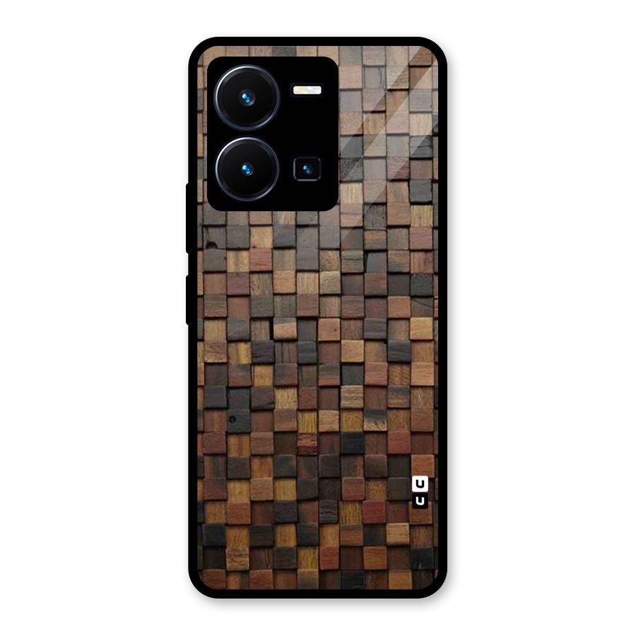 Blocks Of Wood Glass Back Case for Vivo Y35