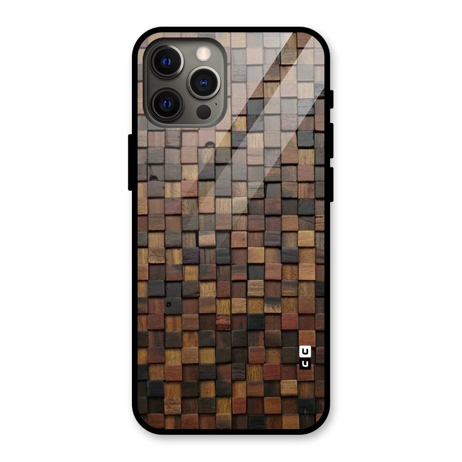 Blocks Of Wood Glass Back Case for iPhone 12 Pro Max