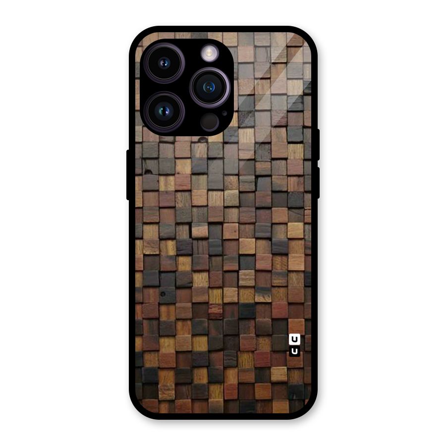 Blocks Of Wood Glass Back Case for iPhone 14 Pro Max