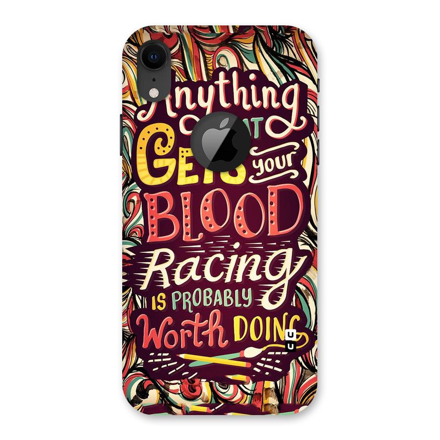 Blood Racing Back Case for iPhone XR Logo Cut