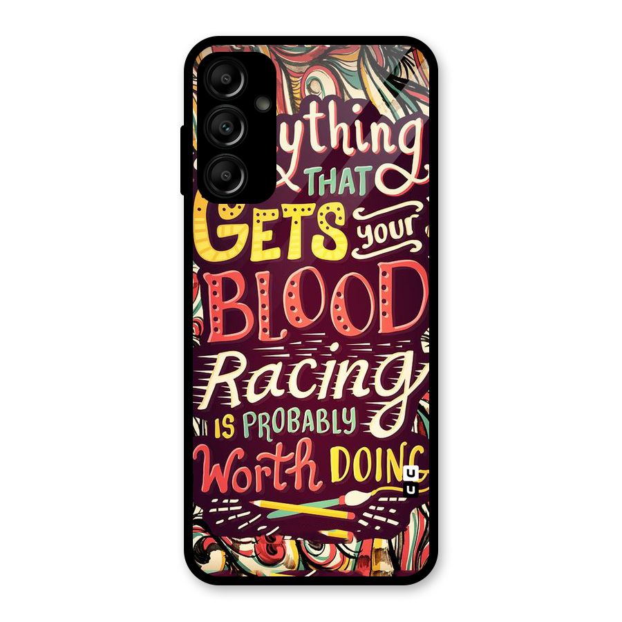 Blood Racing Glass Back Case for Galaxy A14 5G
