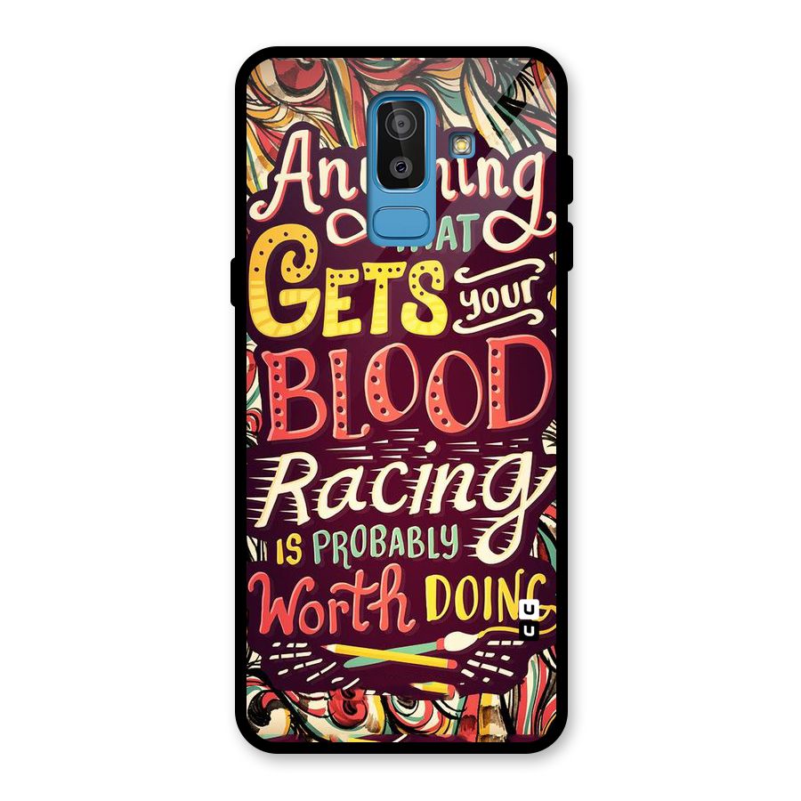 Blood Racing Glass Back Case for Galaxy J8