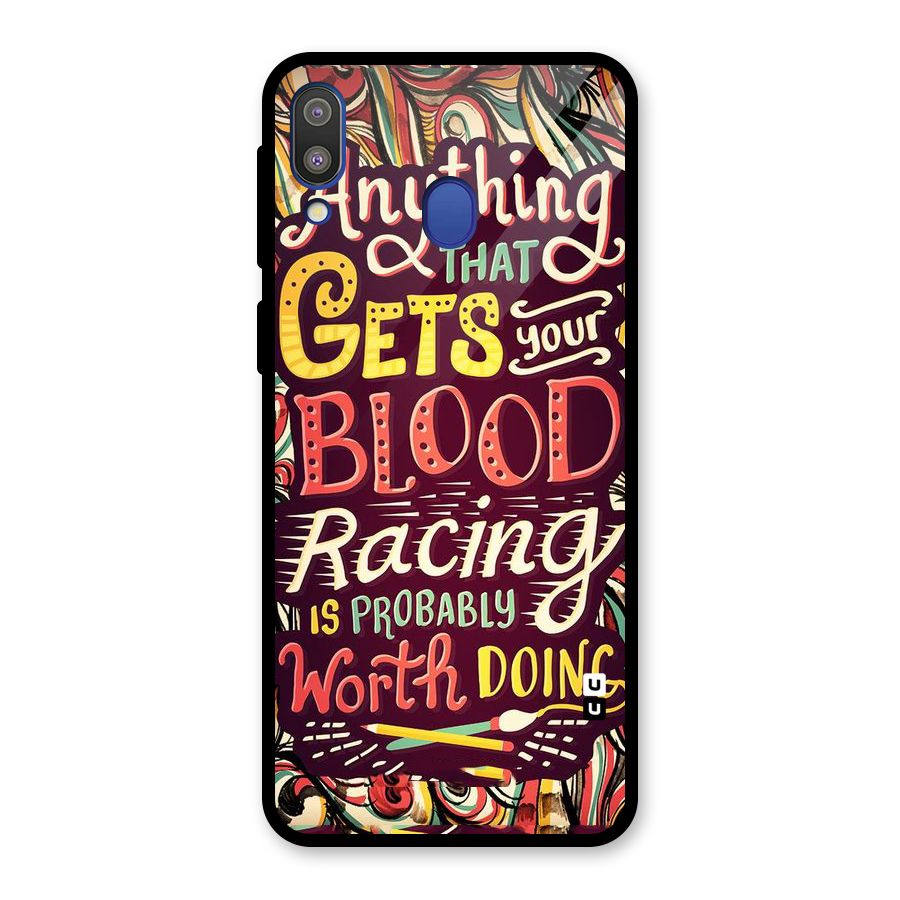 Blood Racing Glass Back Case for Galaxy M20