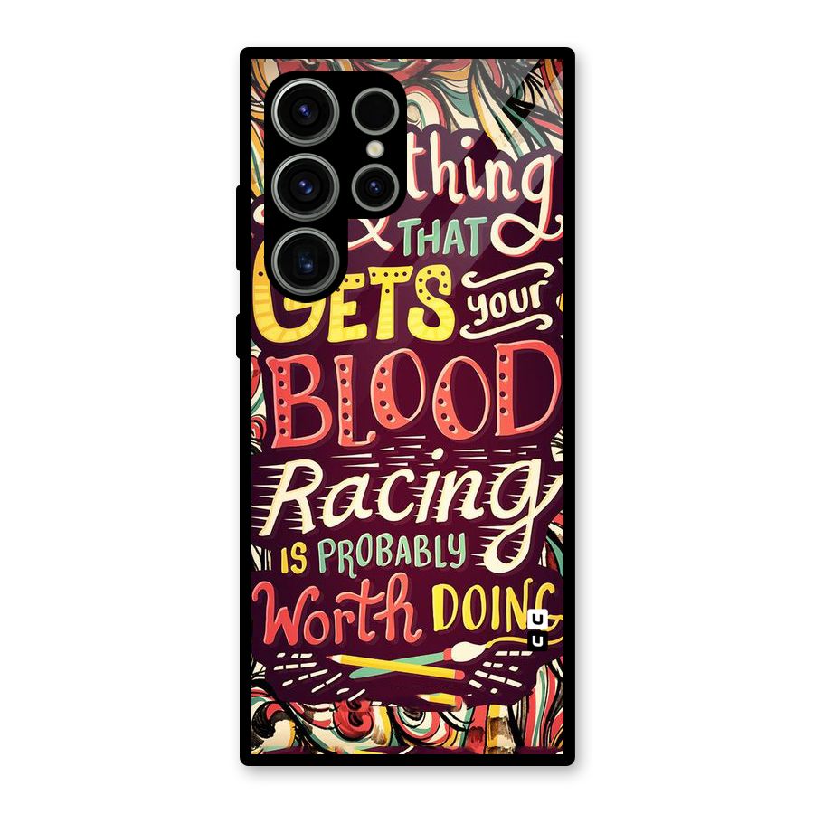 Blood Racing Glass Back Case for Galaxy S23 Ultra