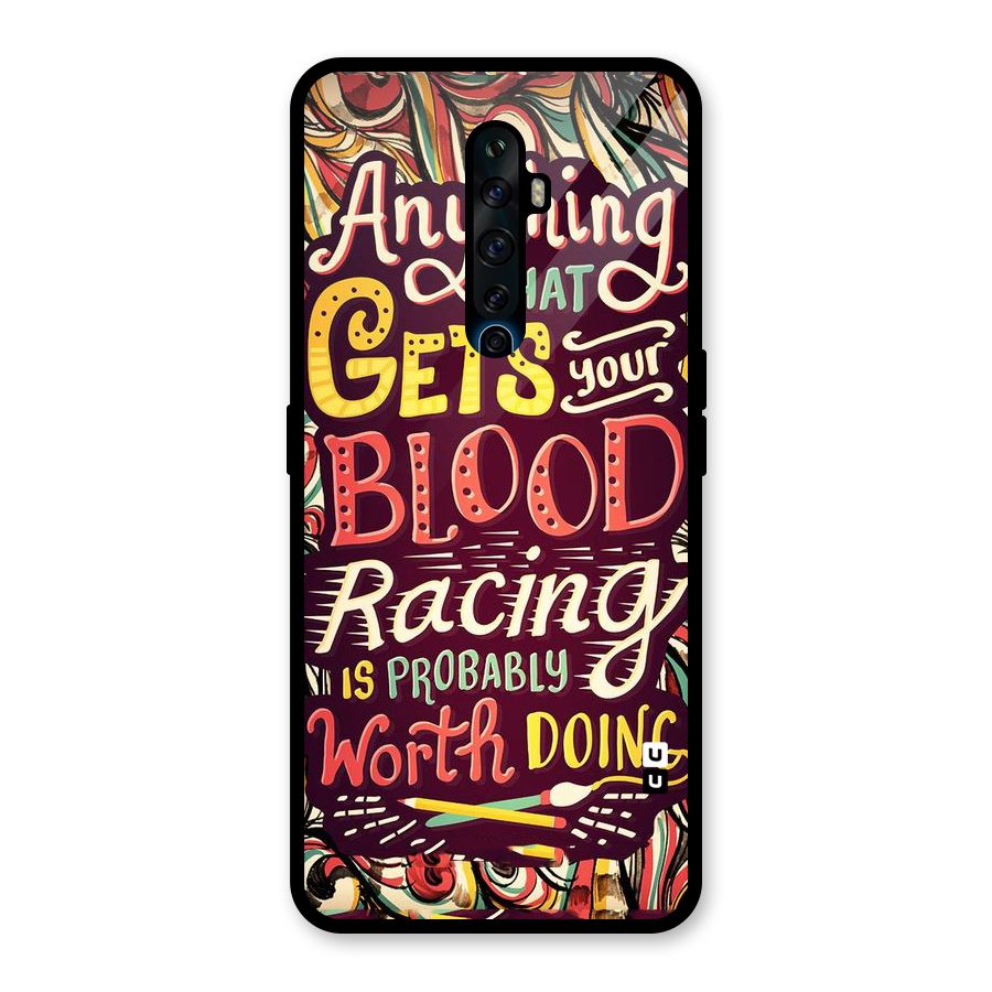 Blood Racing Glass Back Case for Oppo Reno2 F