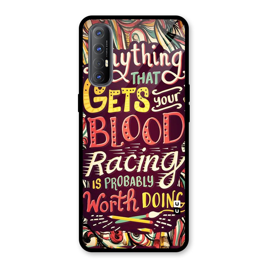 Blood Racing Glass Back Case for Oppo Reno3 Pro
