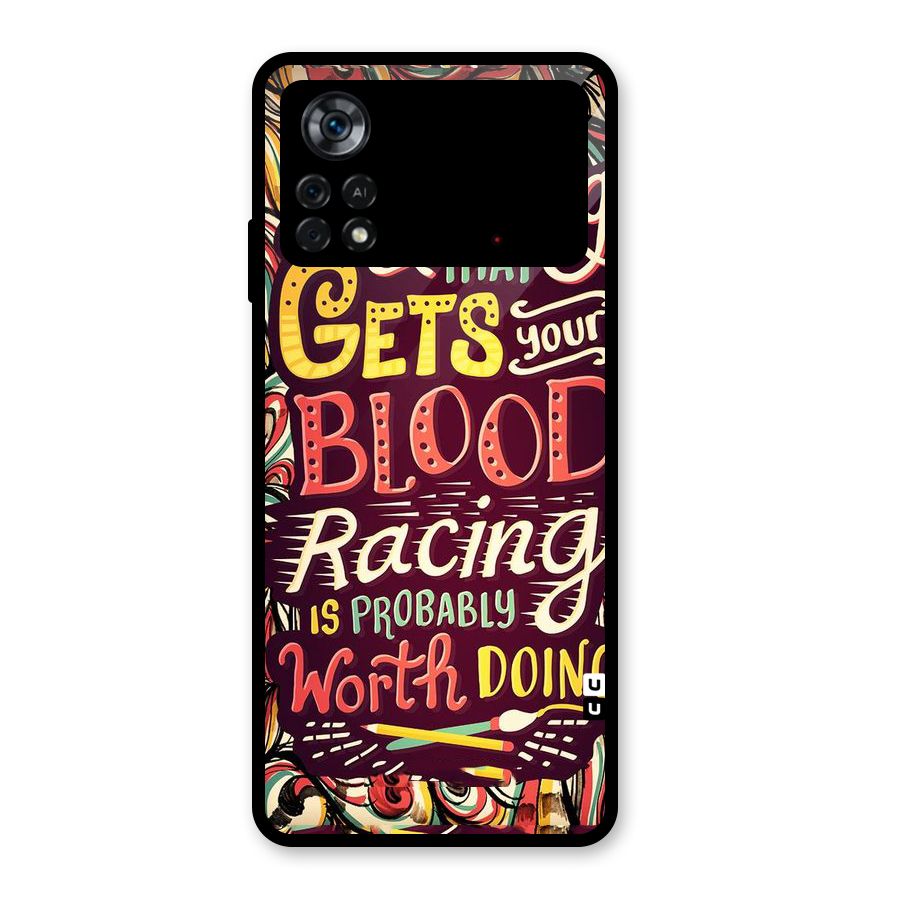 Blood Racing Glass Back Case for Poco X4 Pro 5G