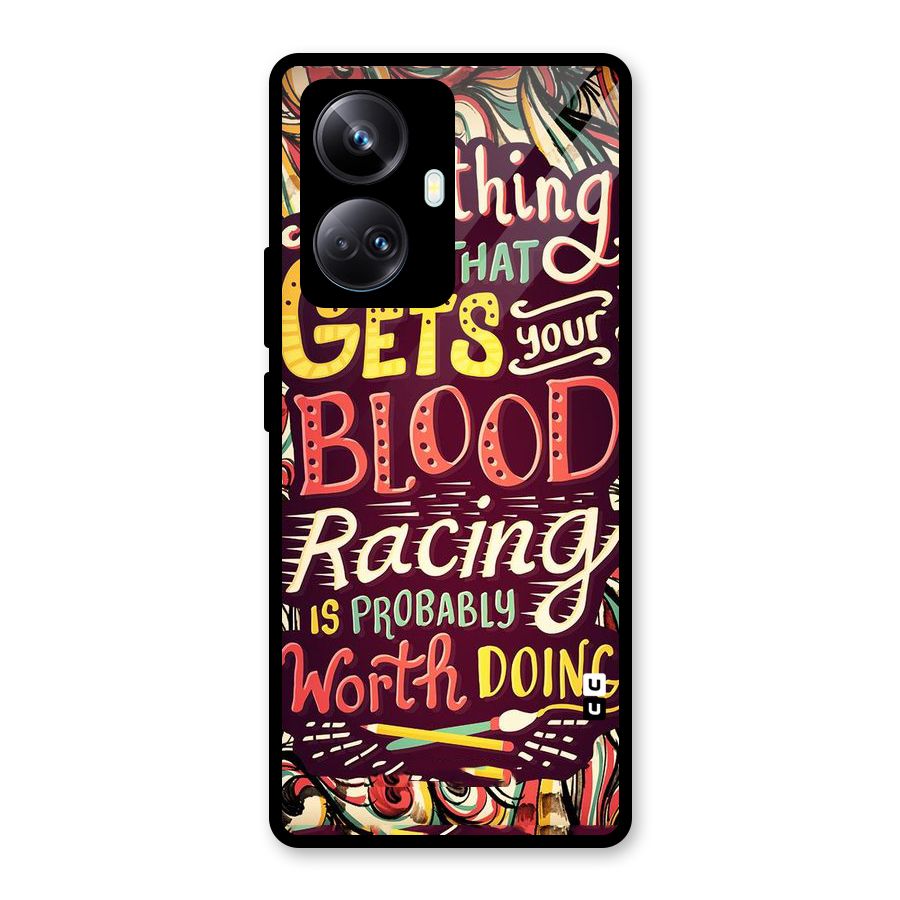 Blood Racing Glass Back Case for Realme 10 Pro Plus