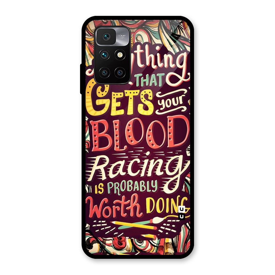 Blood Racing Glass Back Case for Redmi 10 Prime