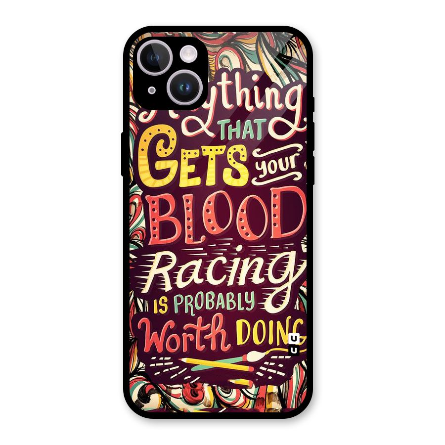 Blood Racing Glass Back Case for iPhone 14 Plus