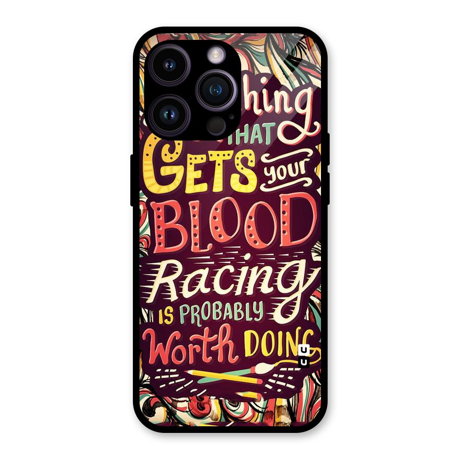 Blood Racing Glass Back Case for iPhone 14 Pro Max