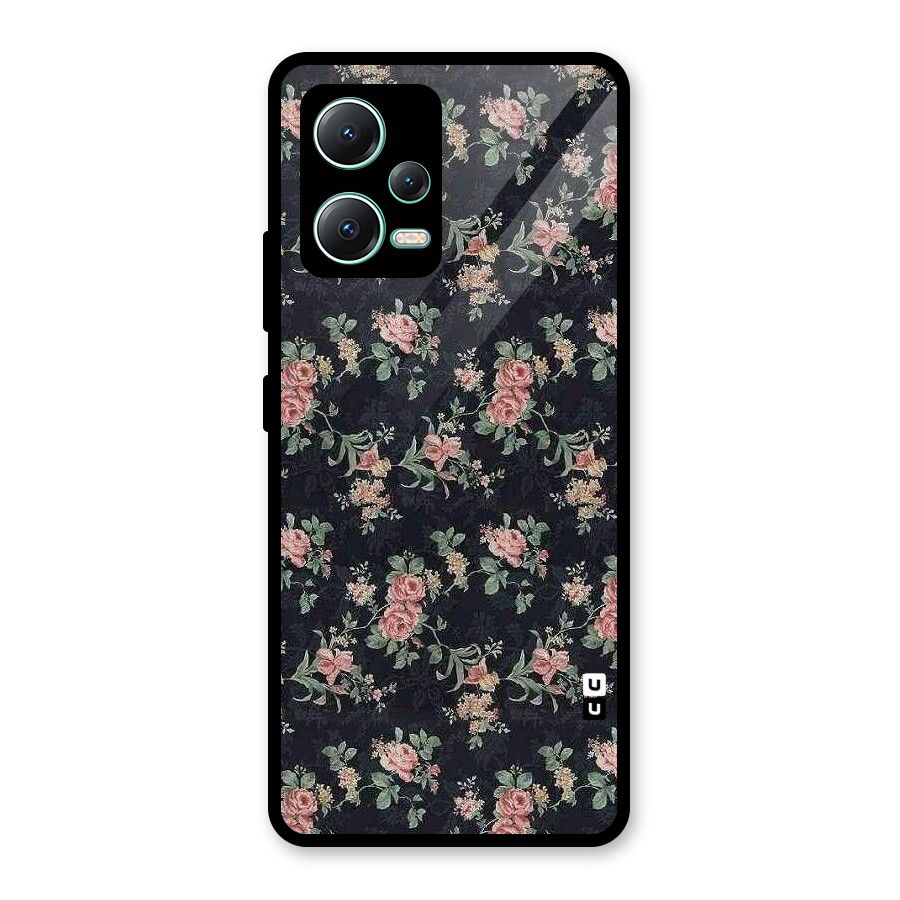 Bloom Black Glass Back Case for Redmi Note 12 5G