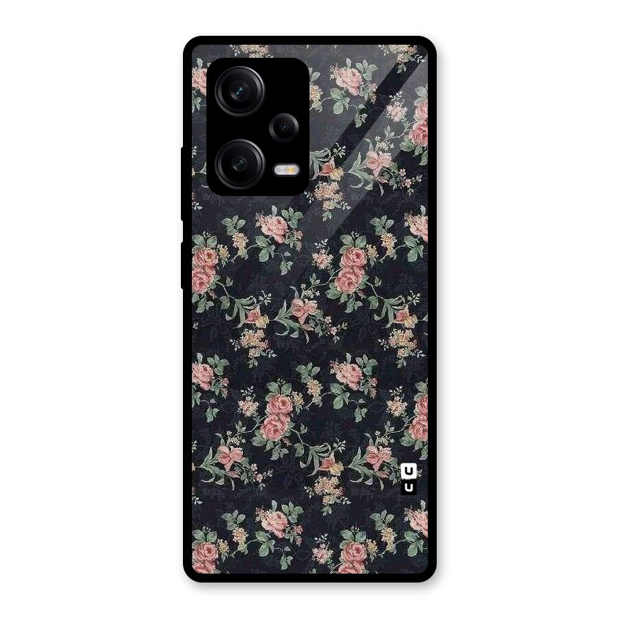 Bloom Black Glass Back Case for Redmi Note 12 Pro